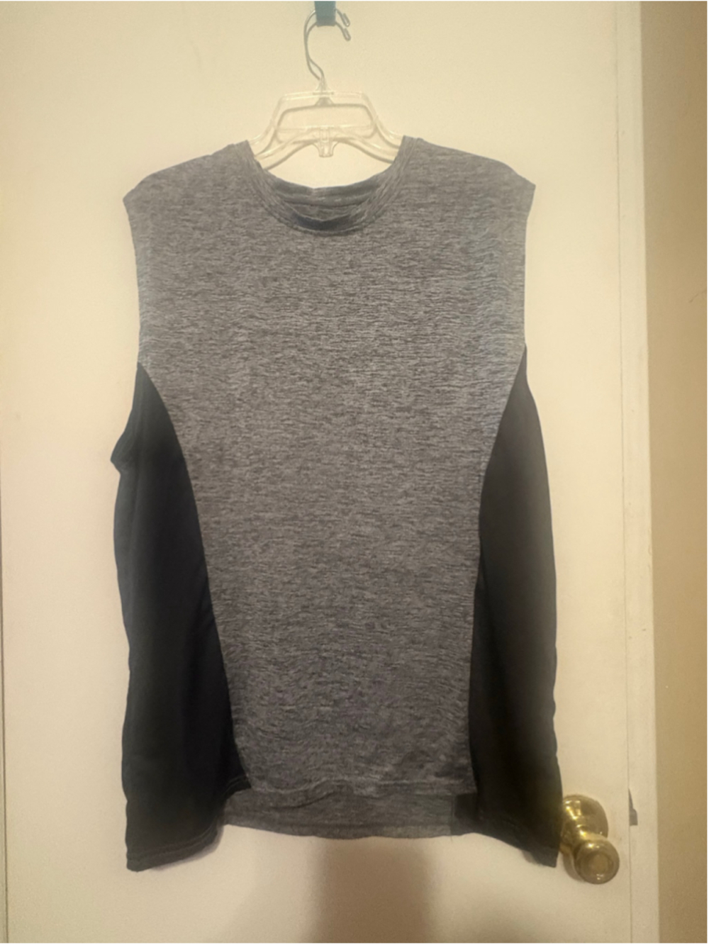 Men's Real Essentials Tank Top XL Grey Black Sleeveless Shirt
